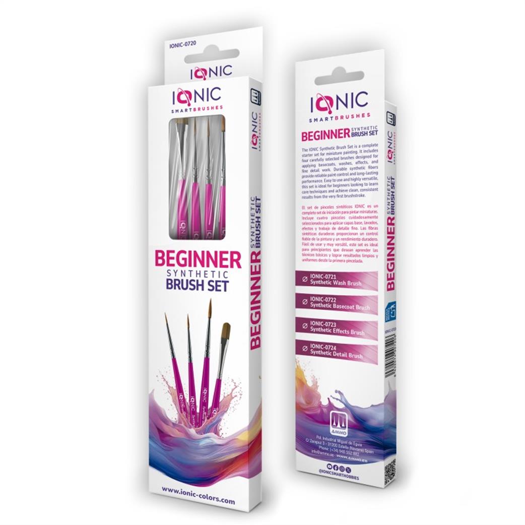 Ammo of Mig Jimenez  IONIC0720 Ionic Beginner Stnthetic Brush Set