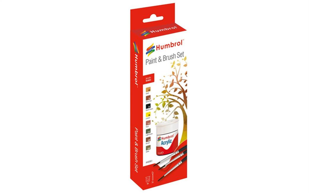 Humbrol  AB9061 Acrylic Landscape Paint and Brush Set