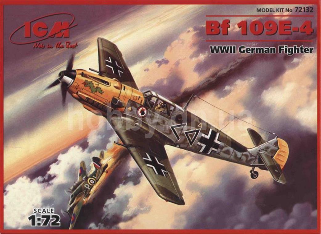 ICM 1/72 72132 Messerschmitt Bf 109E-4, WWII German Fighter Plane