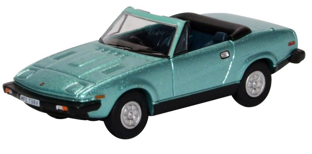 Oxford Diecast 1/76 76TR7002 Triumph TR7 Convertible Persian Aqua Metallic Car Model