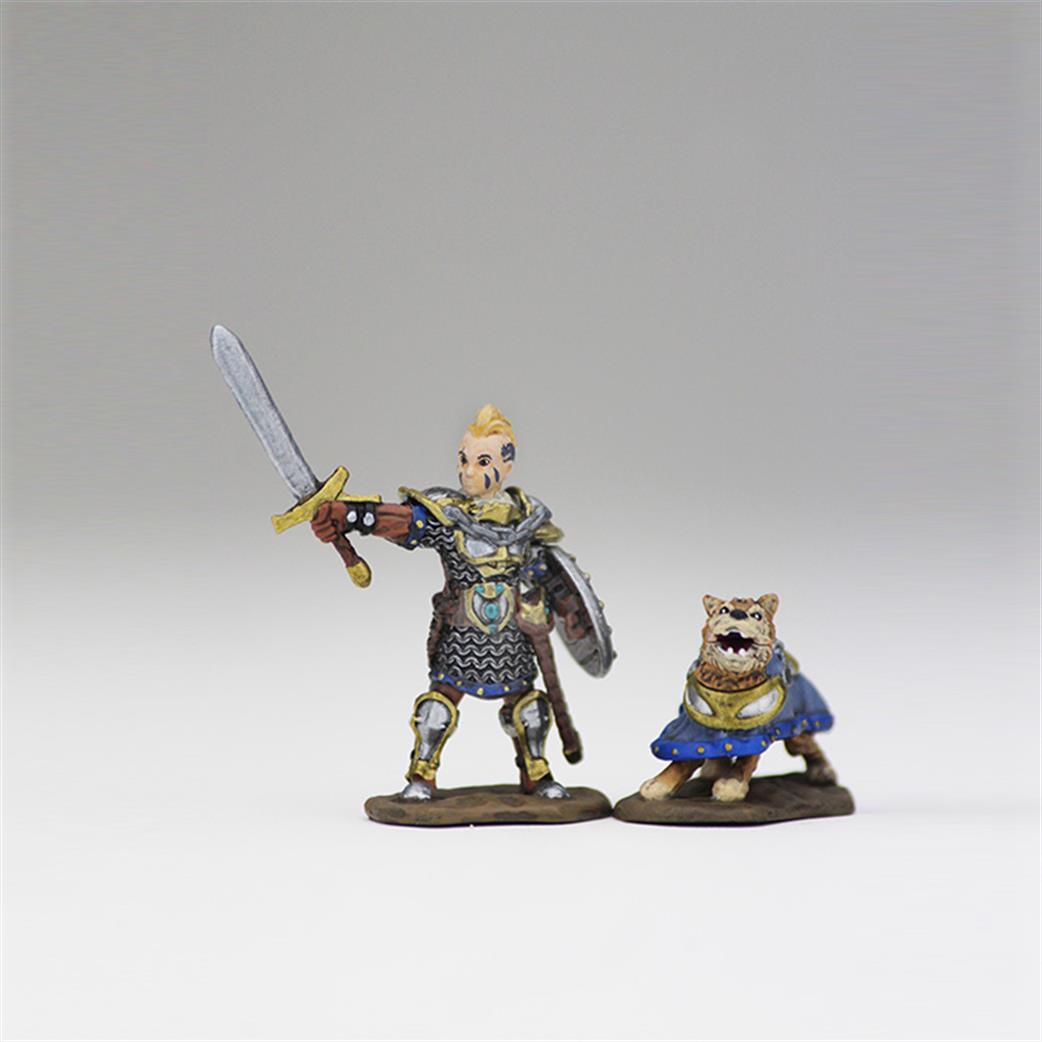 Wizkids  73320 Boy Fighter & Battle Dog: Wizkids Wardlings Miniatures