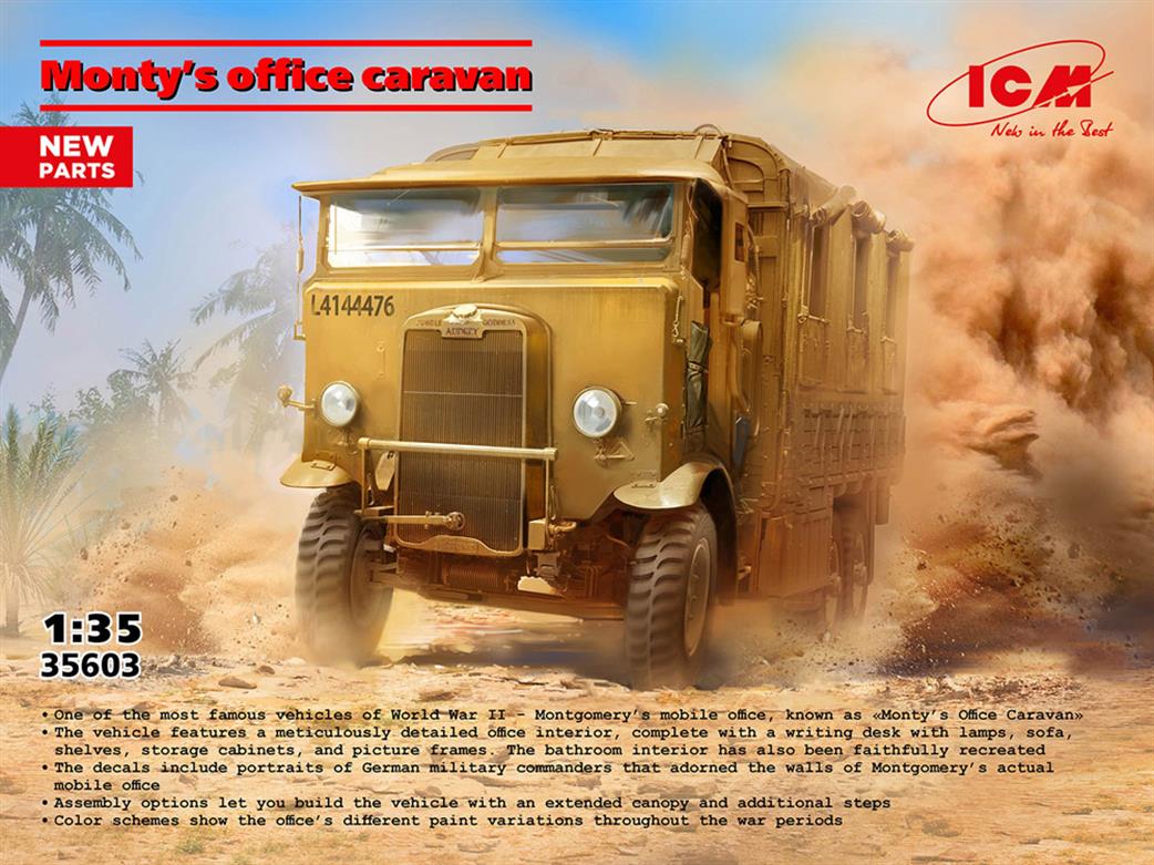 ICM 1/35 35603 Monty's Mobile Office Caravan Kit