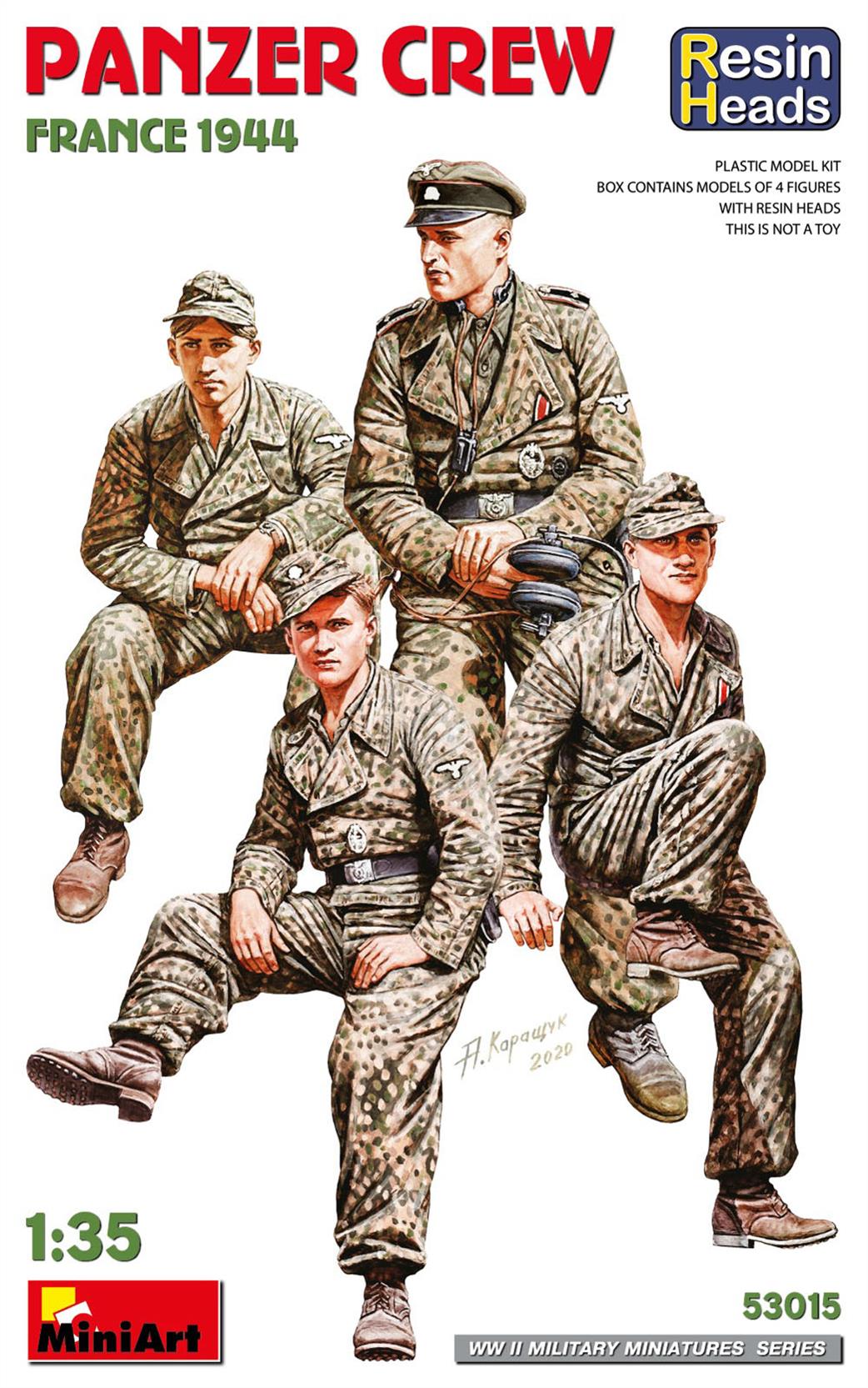 MiniArt 1/35 53015 Panzer Crew France 1944 Figure Set with Resin Heads