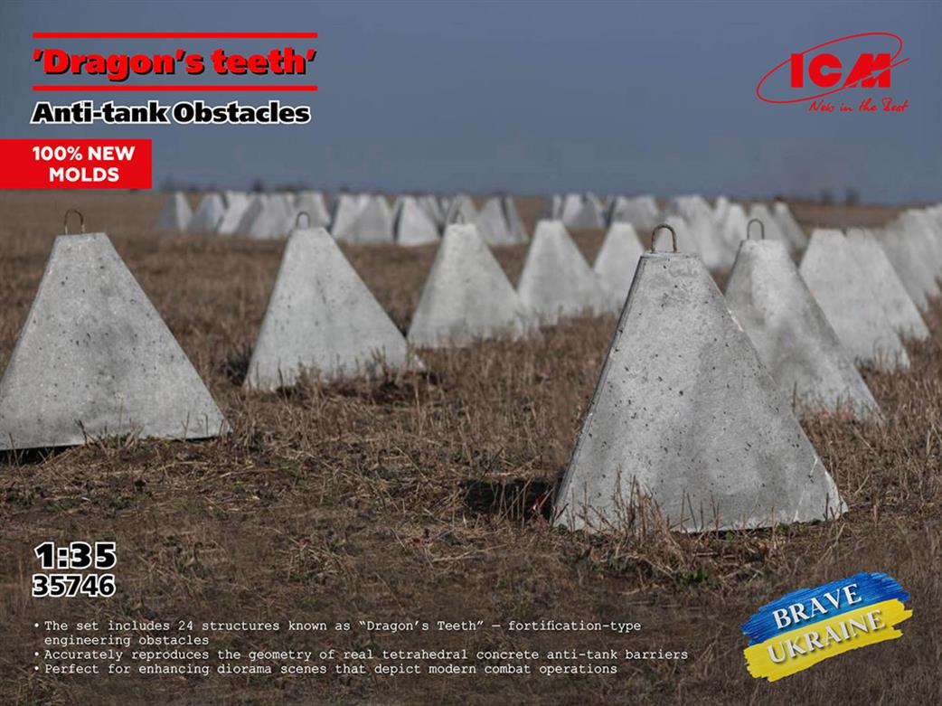 ICM 1/35 35746 Dragons Teeth Anti Tank Obstacles
