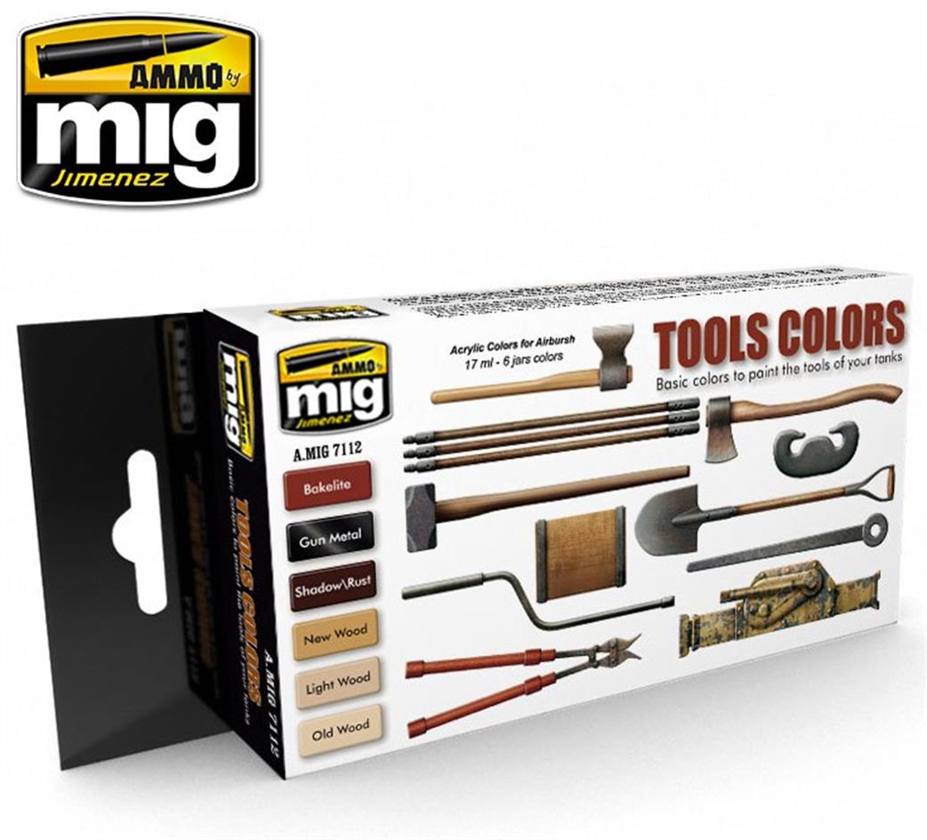 Ammo of Mig Jimenez  A.MIG-7112 Tools Colours Set