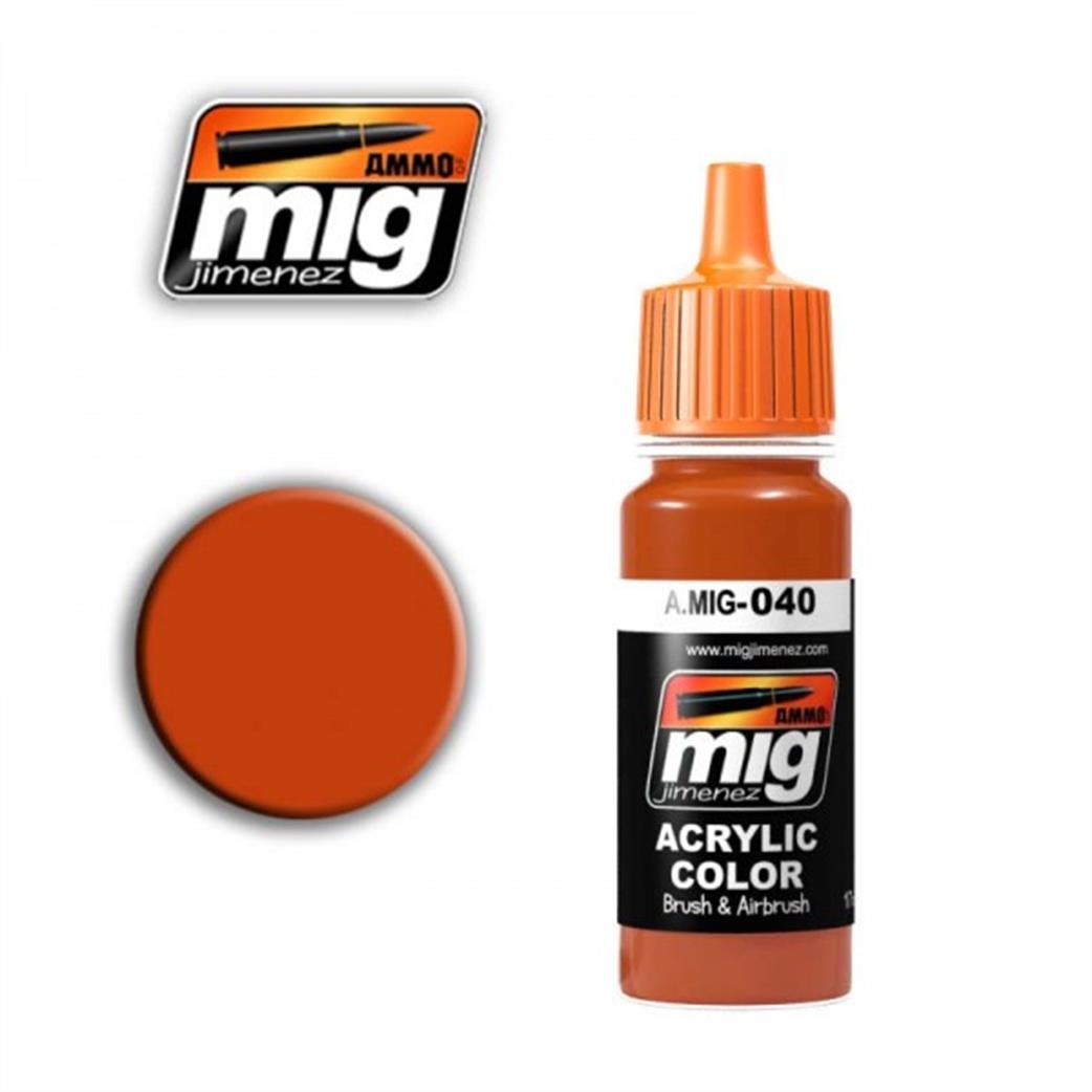 Ammo of Mig Jimenez  A.MIG-040 040 Medium Rust Acrylic Color Paint