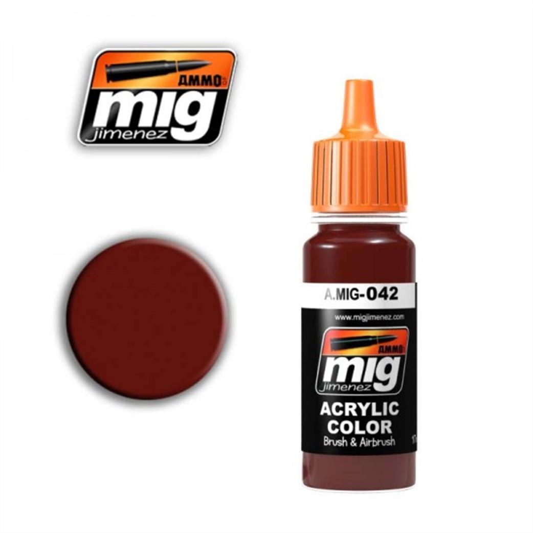 Ammo of Mig Jimenez  A.MIG-042 042 Old Rust Colour Acrylic Paint