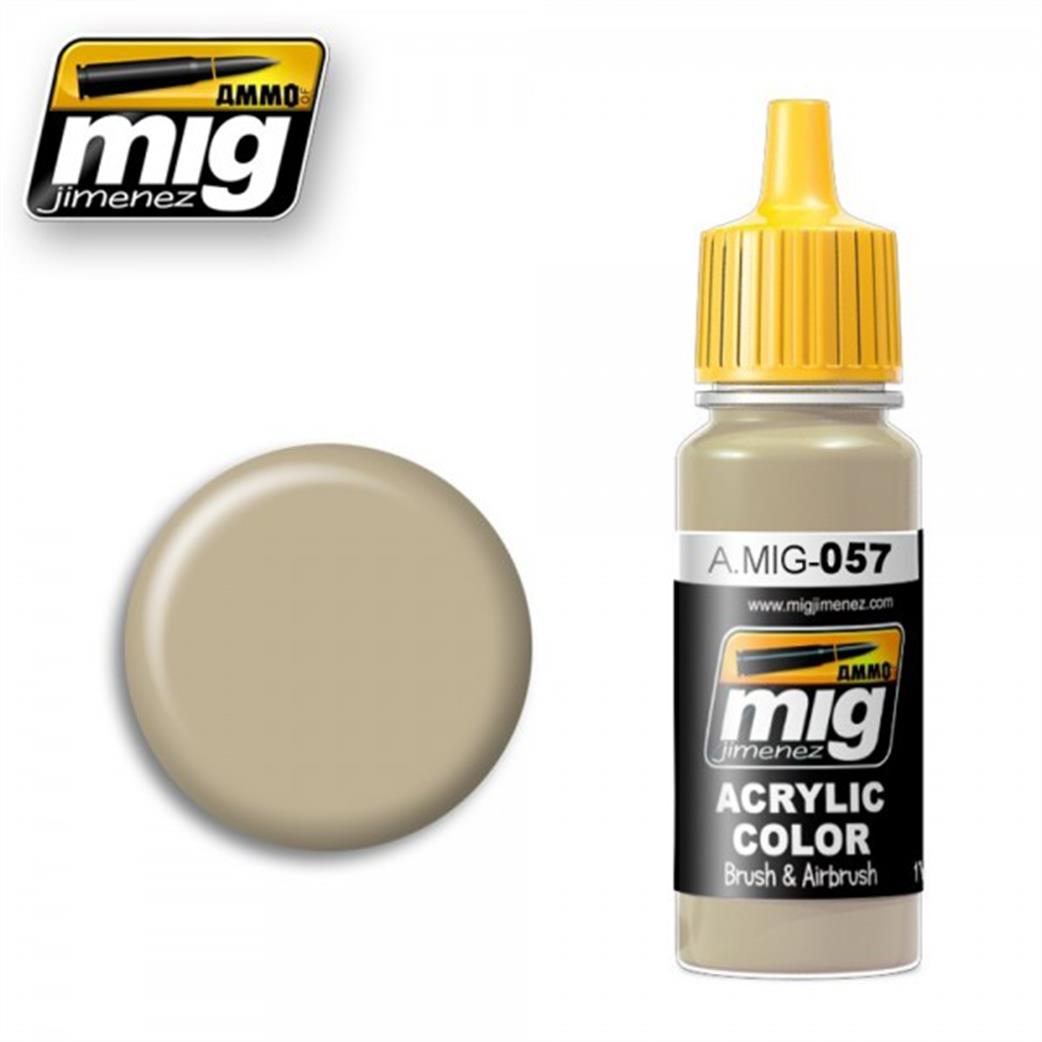 Ammo of Mig Jimenez  A.MIG-057 057 Yellow Grey Acrylic Paint