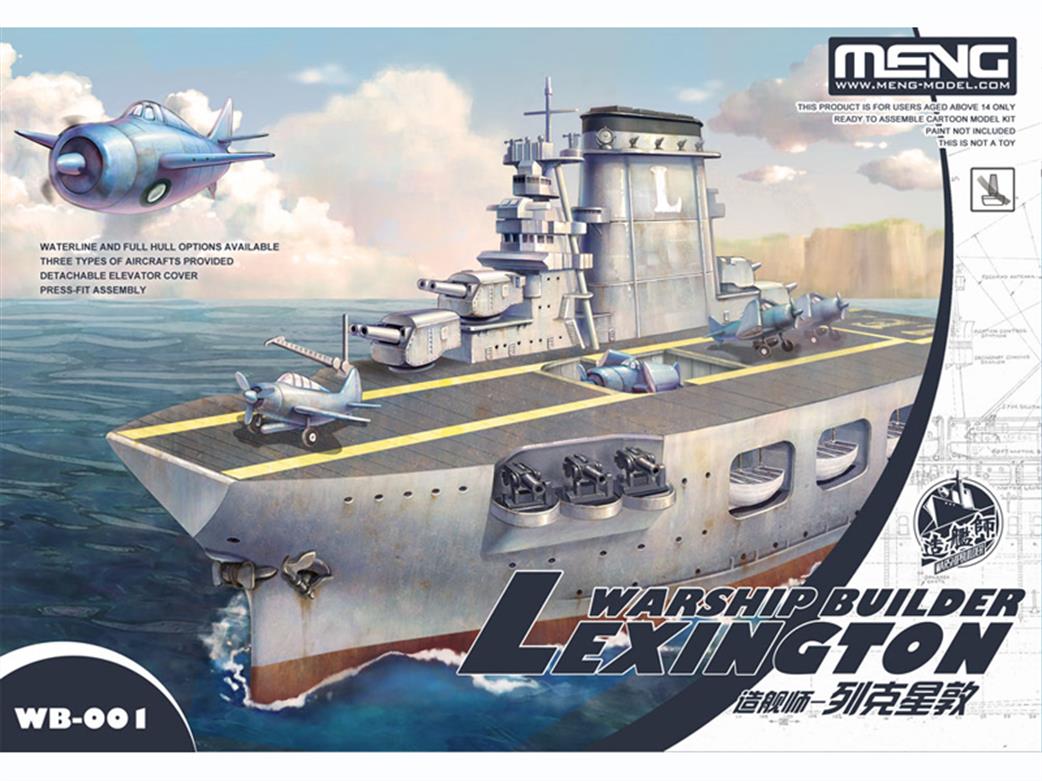 Meng  MNGWB-001 Warship Builder USS Lexington Cartoon American Aircraft Carrier Kit