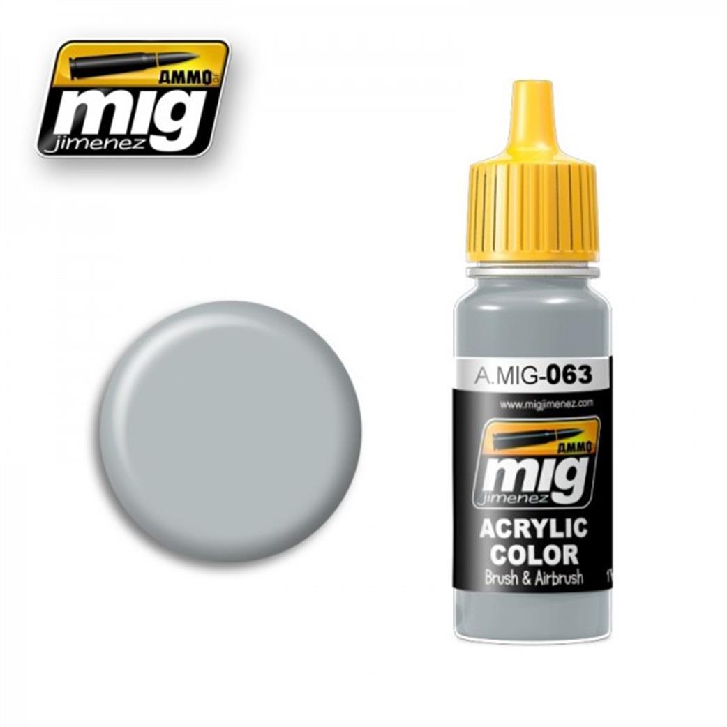 Ammo of Mig Jimenez  A.MIG-063 063 Pale Grey Acrylic Paint