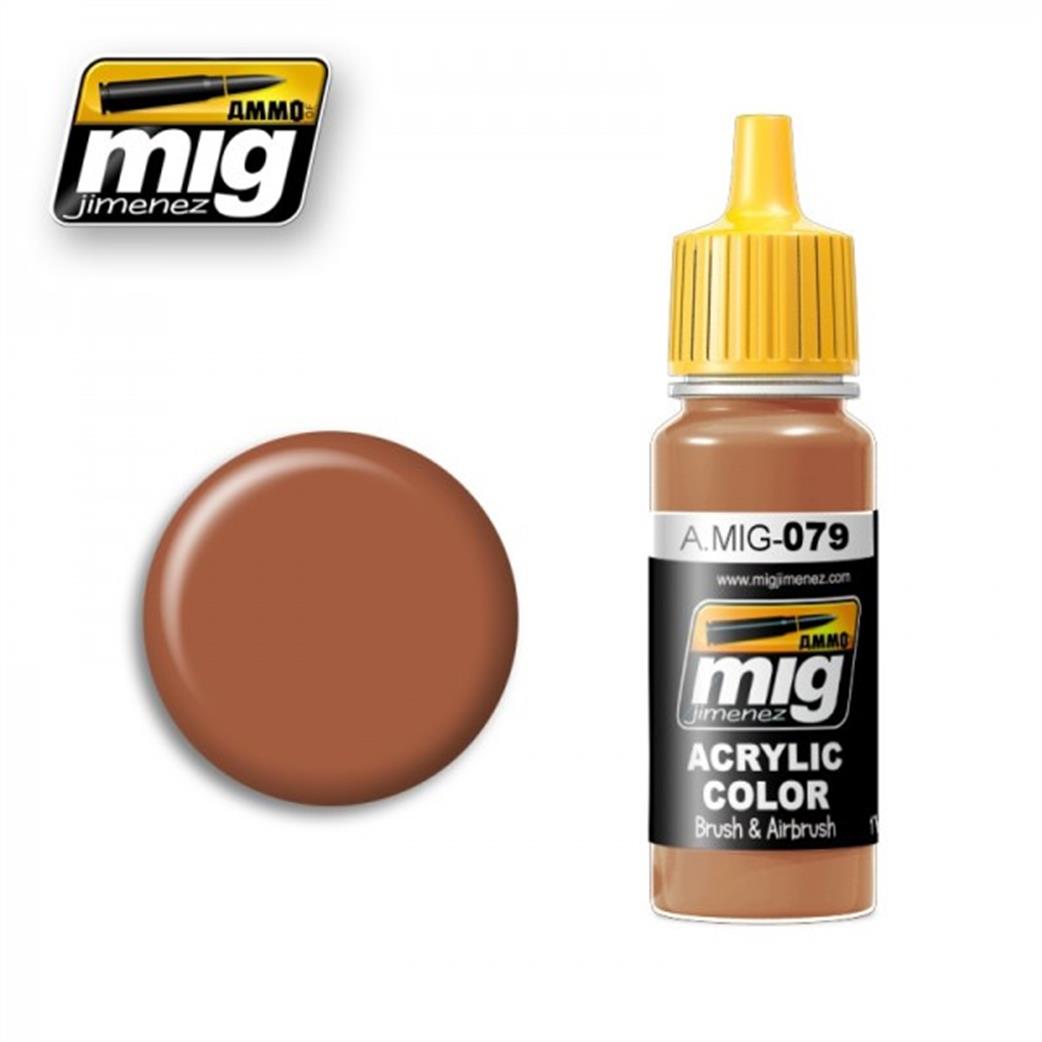 Ammo of Mig Jimenez  A.MIG-079 079 Brown Clay Acrylic Paint