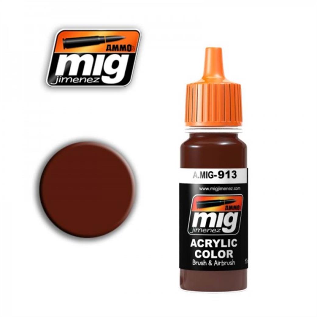 Ammo of Mig Jimenez  A.MIG-913 913 Red Brown Base Paint