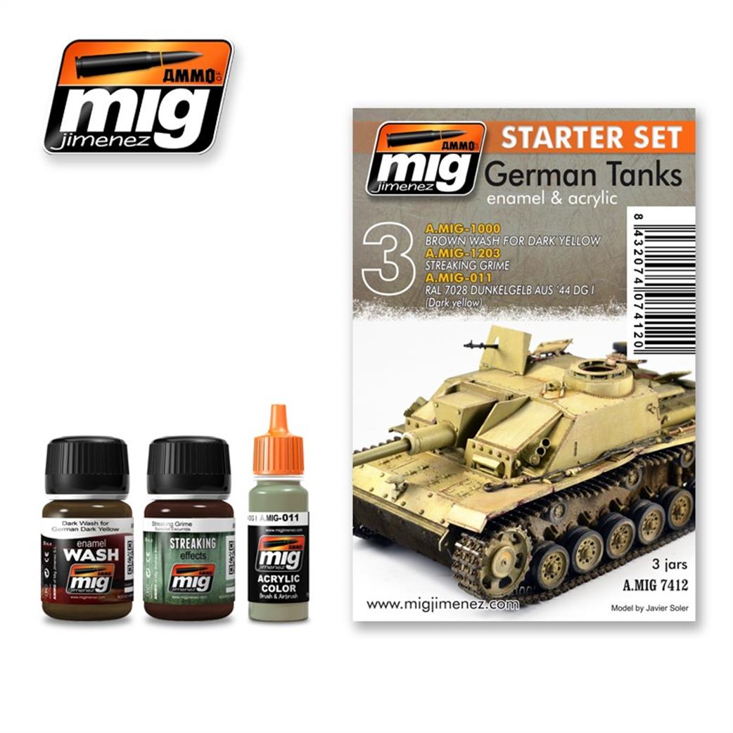 Ammo of Mig Jimenez  A.MIG-7412 Weathering Paints German Tanks Paint Set