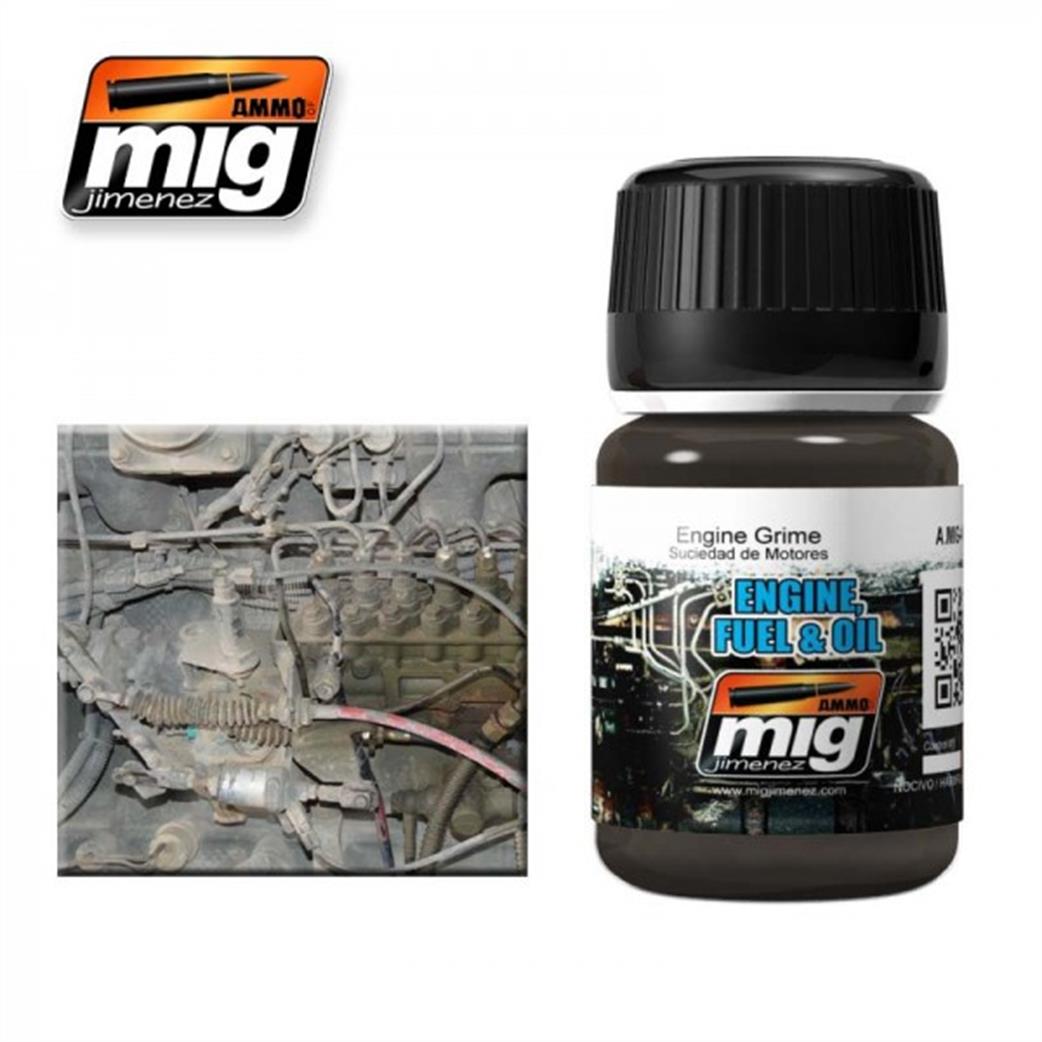 Ammo of Mig Jimenez  A.MIG-1407 Engine Grime Enamel Nature Effect 35ml Jar