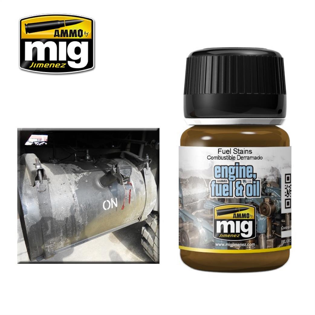 Ammo of Mig Jimenez  A.MIG-1409 Fuel Stains Enamel Nature Effect 35ml Pot