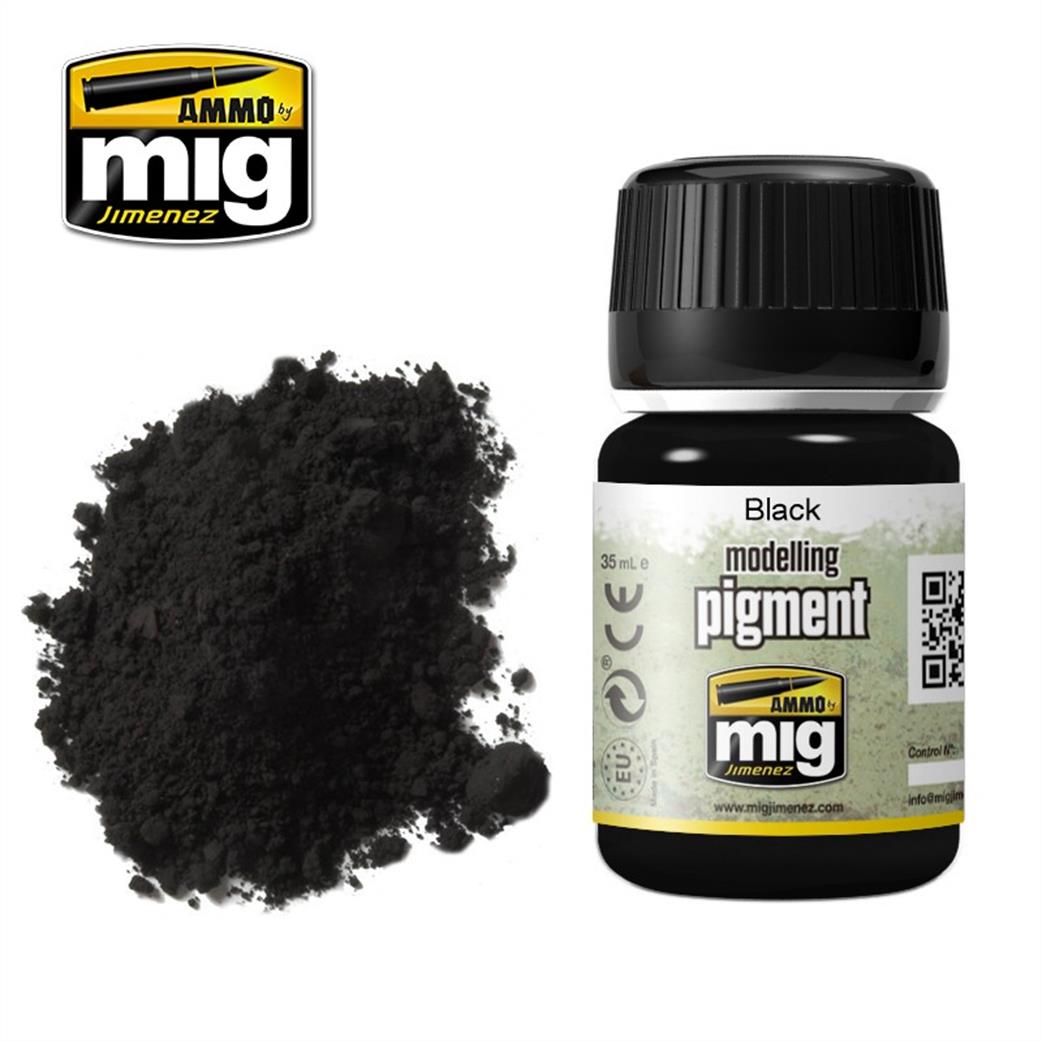 Ammo of Mig Jimenez  A.MIG-3001 Black Weathering Pigment 35ml Jar