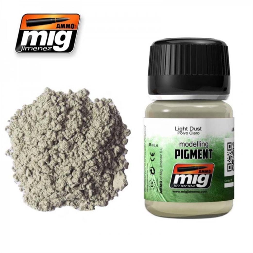 Ammo of Mig Jimenez  A.MIG-3002 Light Dust Weathering Pigment 35ml Jar