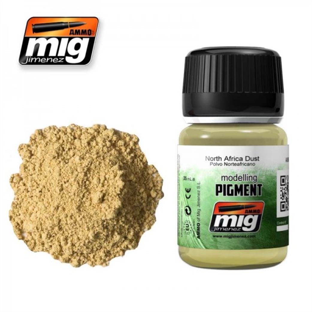 Ammo of Mig Jimenez  A.MIG-3003 Dust North Africa Weathering Pigment 35ml Jar