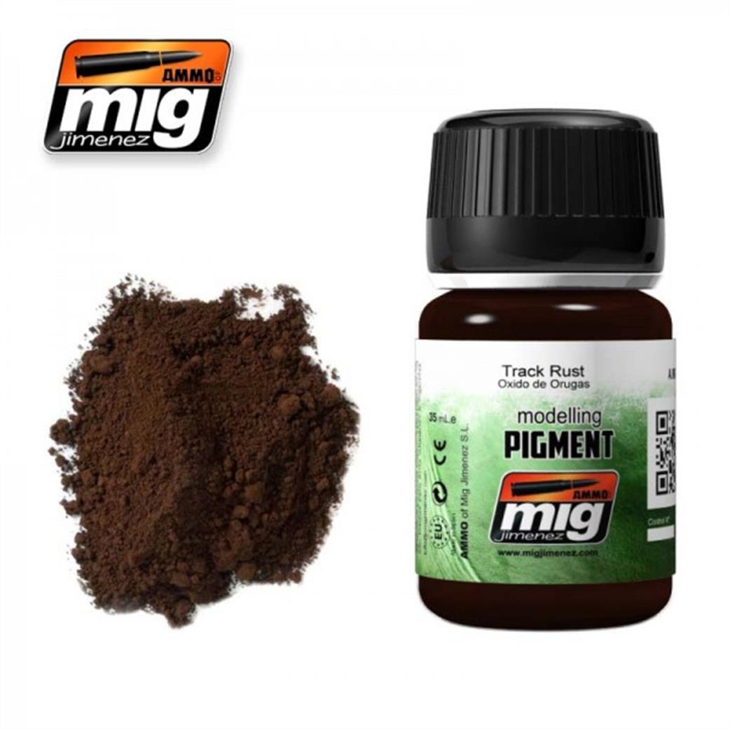 Ammo of Mig Jimenez  A.MIG-3008 Track Rust Weathering Pigment 35ml Jar