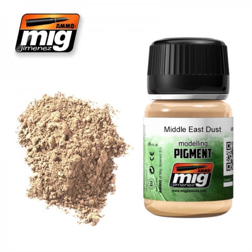 Ammo of Mig Jimenez  A.MIG-3018 Middle East Dust Weathering Pigment 35ml Jar