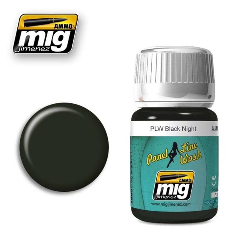 Ammo of Mig Jimenez  A.MIG-1611 Black Night Enamel Panel Line Wash 35ml