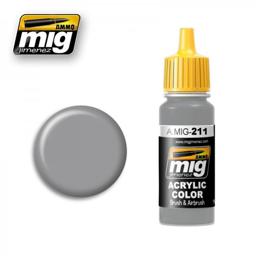 Ammo of Mig Jimenez  A.MIG-211 211 Medium Grey Acrylic Color Paint