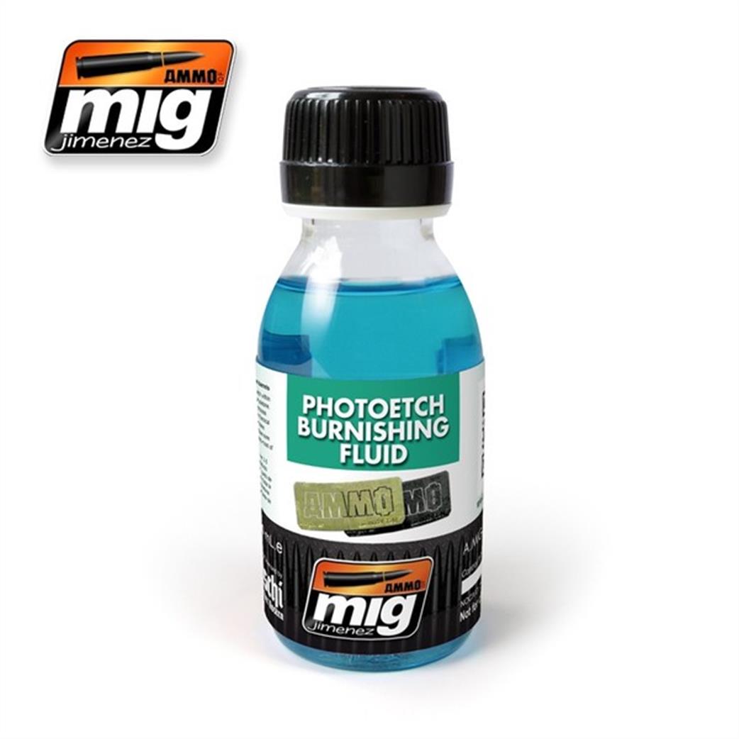 Ammo of Mig Jimenez  A.MIG-2021 Photo Etch Burnishing Fluid 100ml Bottle