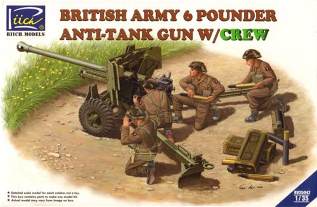 Riich Models 1/35 RV35042 British Army 6 Pounder Infantry Anti-tank Gun with Crew