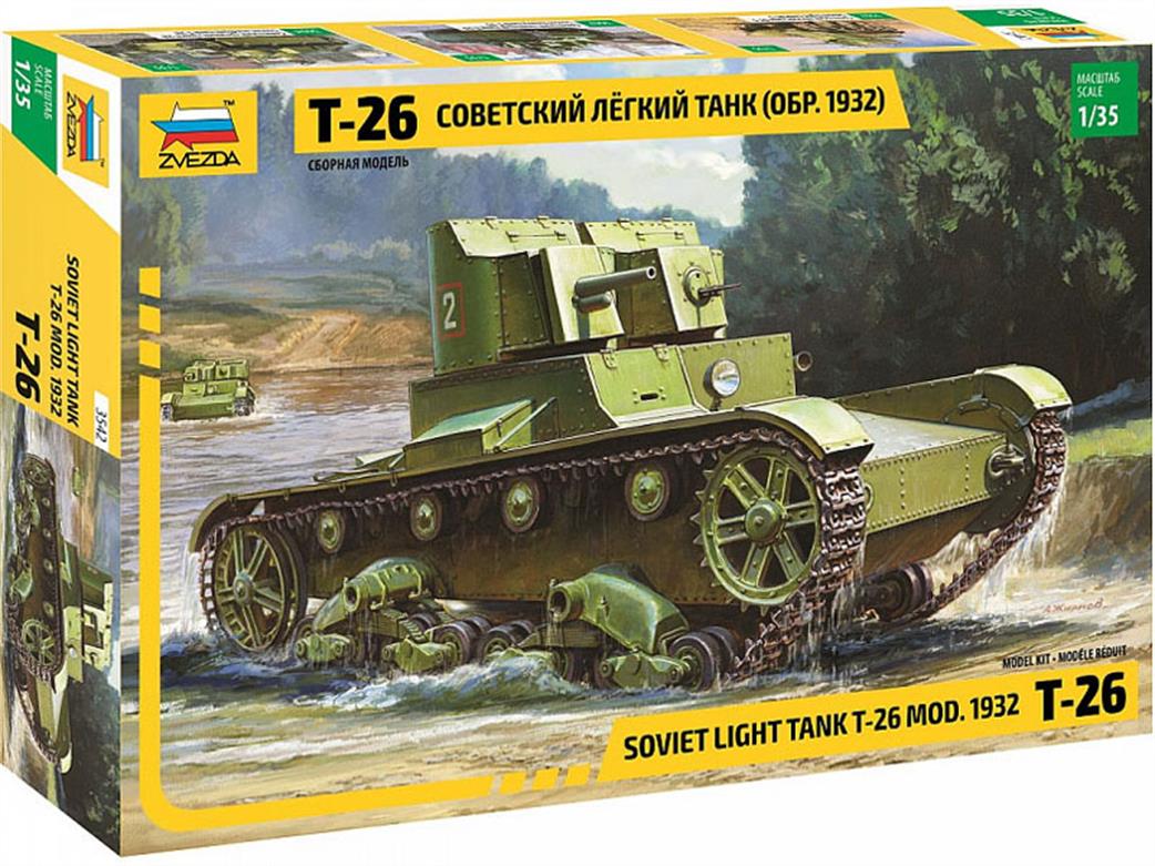 Zvezda 1/35 3542 T-26 Mod .1932 Light Soviet Infantry Tank Kit