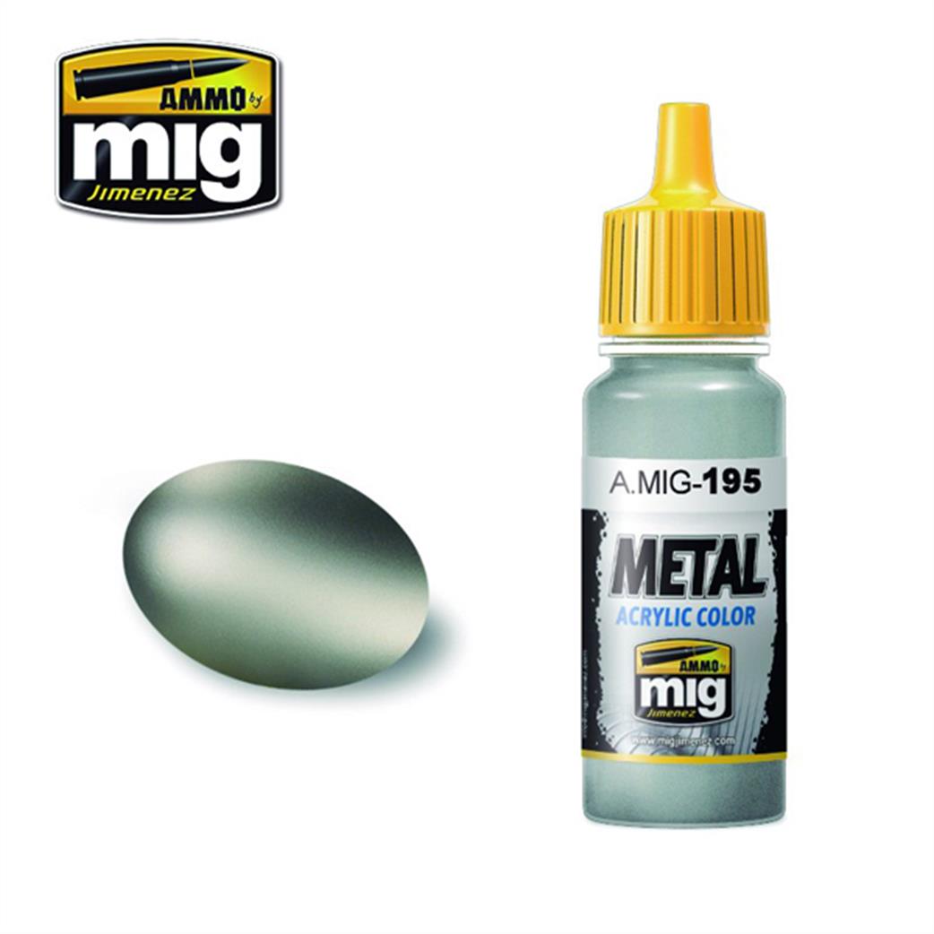 Ammo of Mig Jimenez  A.MIG-195 195 Metallic Silver acrylic paint