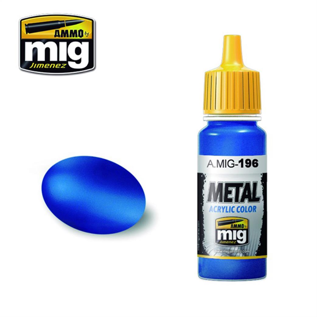 Ammo of Mig Jimenez  A.MIG-196 196 Warhead Metallic Blue acrylic paint