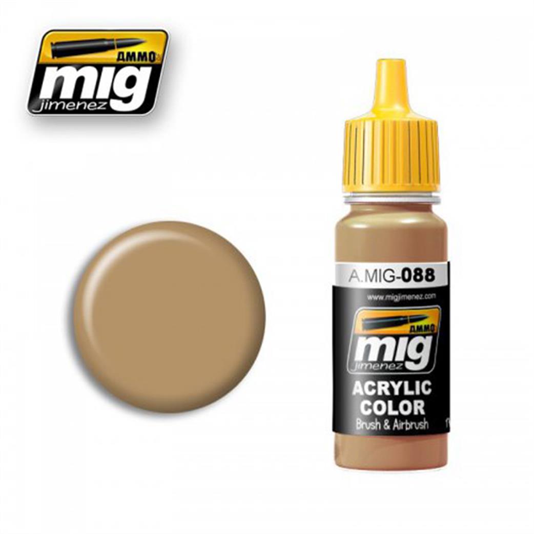 Ammo of Mig Jimenez  A.MIG-088 088 Khaki Brown Acrylic Paint