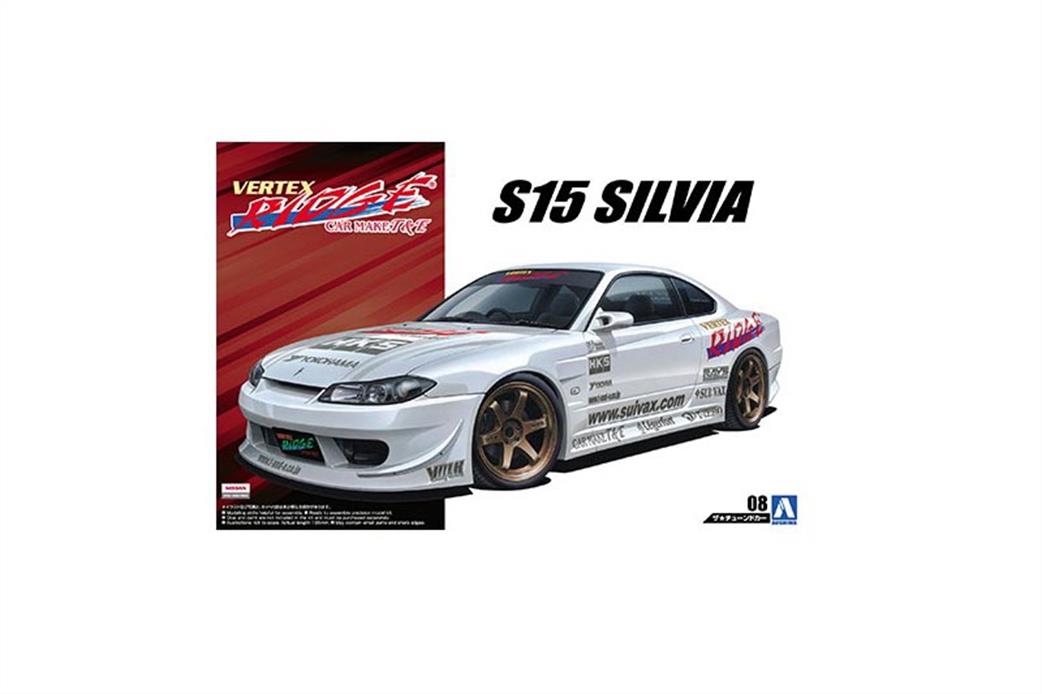 Aoshima 1/24 05838 Vertex Nissan S15 Silvia Tuned Version Car Kit