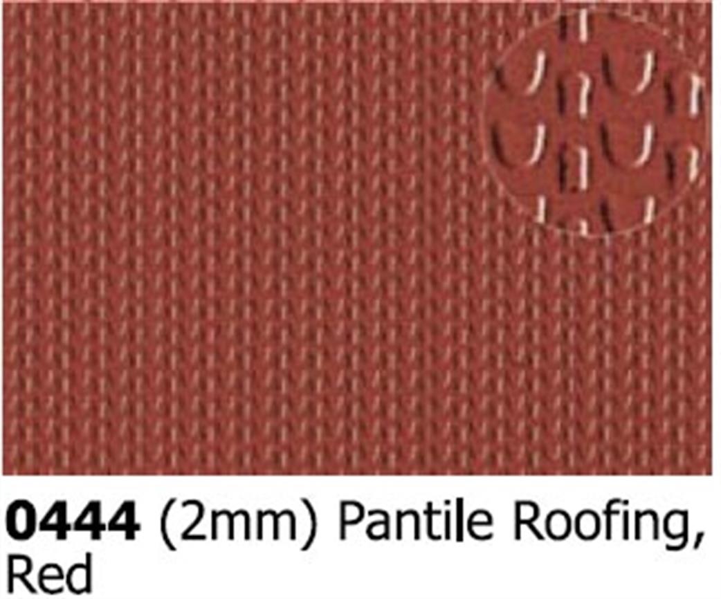 Slaters Plastikard OO 0444 Pantile Roof 2mm Scale Embossed Plasticard