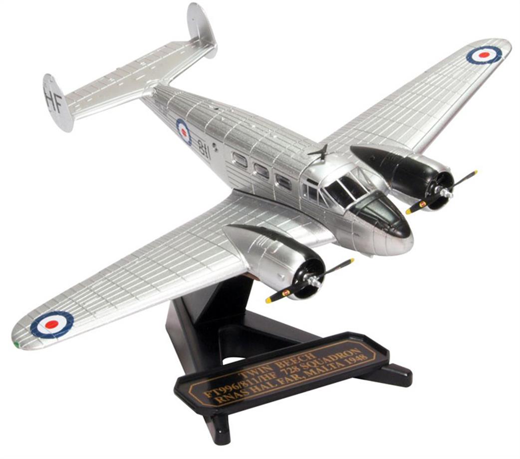 Oxford Diecast 1/72 72BE002 Beechcraft Twin Beech FT996-811-HF 728 Squardon RNAS Hal Far Malta 1948