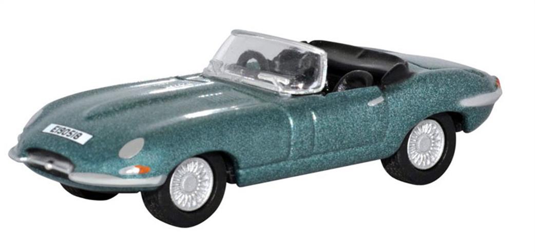 Oxford Diecast 1/76 76ETYP014 Jaguar E Type Silver Blue