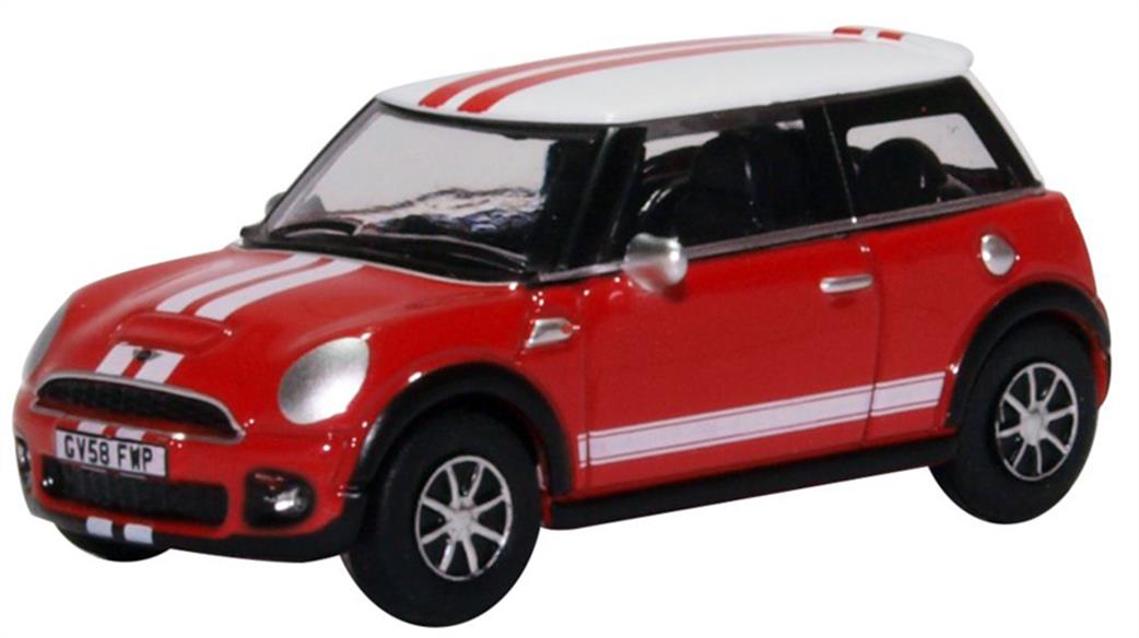 Oxford Diecast 1/76 76NMN007 New Mini Cooper Chili Red/White