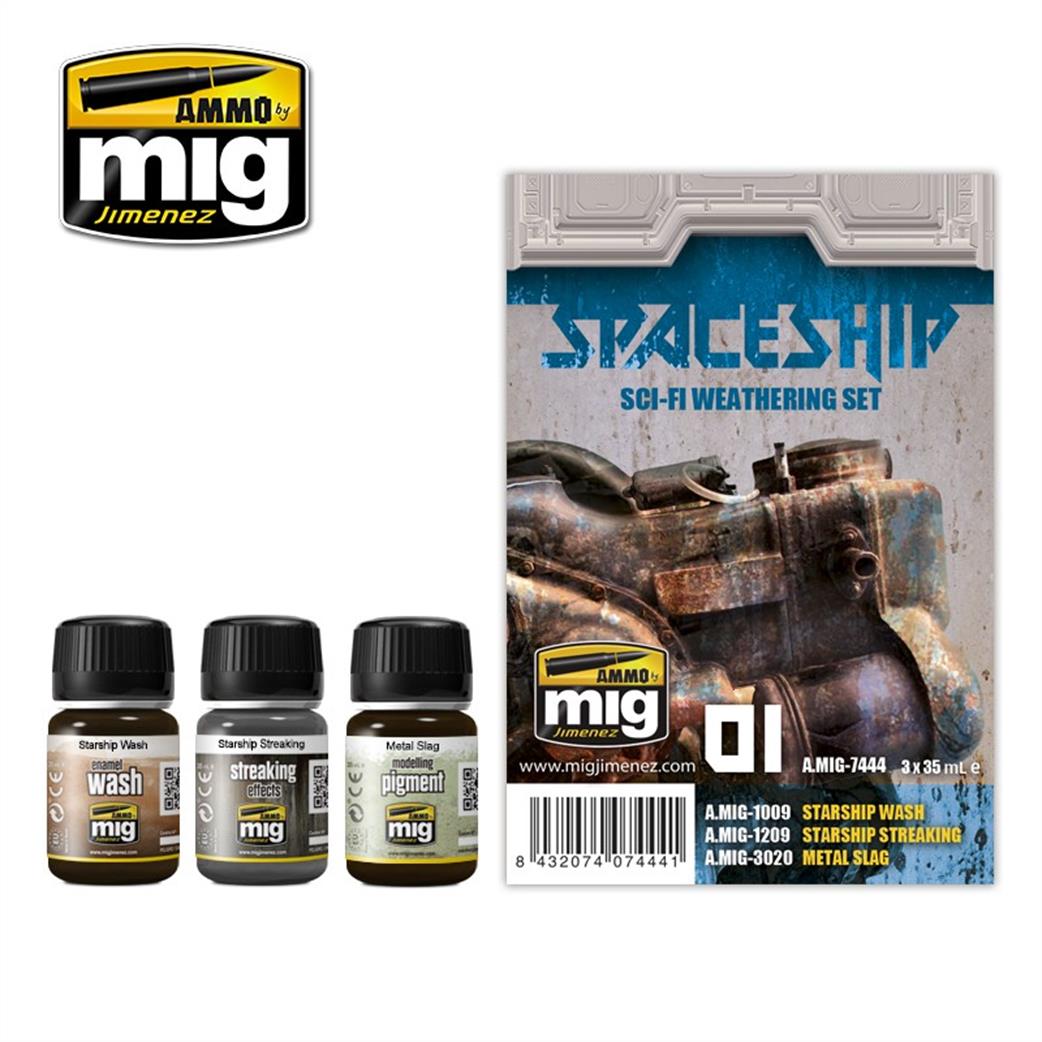 Ammo of Mig Jimenez  A.MIG-7444 Space Ship Sci-Fi Weathering Set