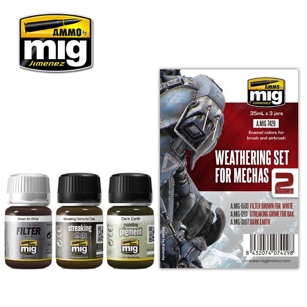 Ammo of Mig Jimenez  A.MIG-7429 Weathering Set for Mechas