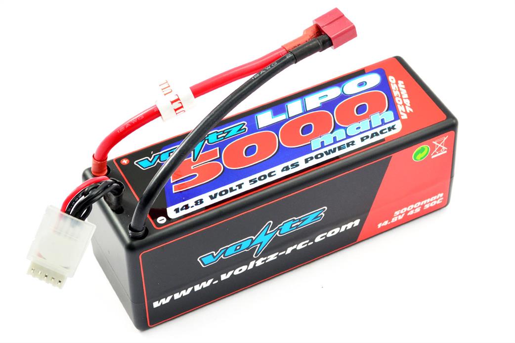 Voltz  VZ0350 4 Cell 14.8v Hard Case Lipo 5000Mah 50C Rated Deans Connector