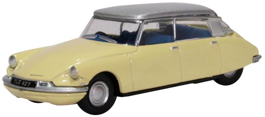 Oxford Diecast 1/76 76CDS006 Citroen DS19 Jonquil Yellow/Silver