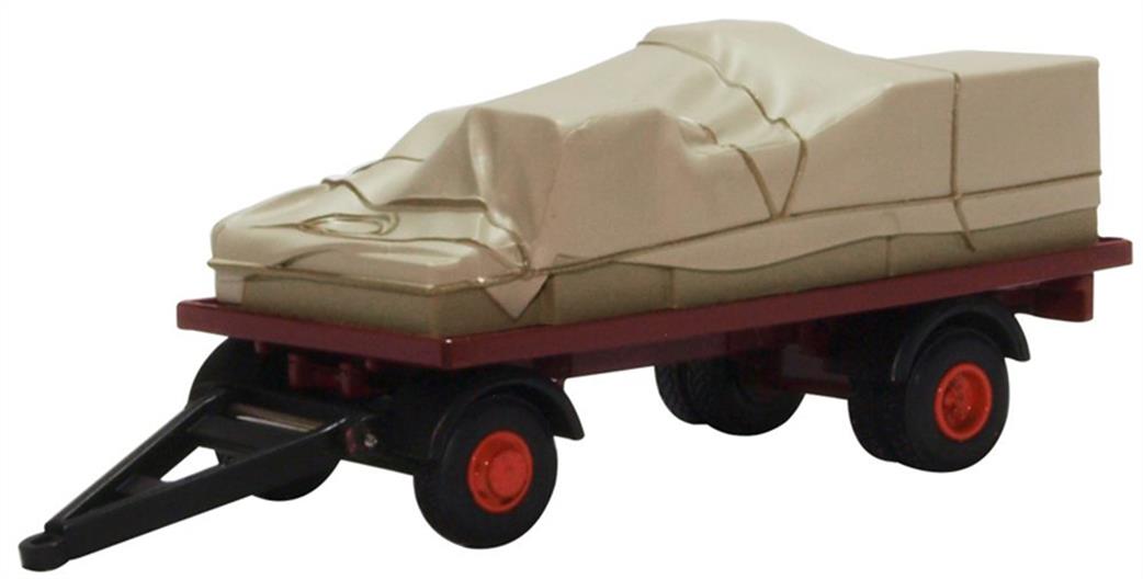 Oxford Diecast 1/76 76CTR002 Canvassed Trailer Maroon/Red