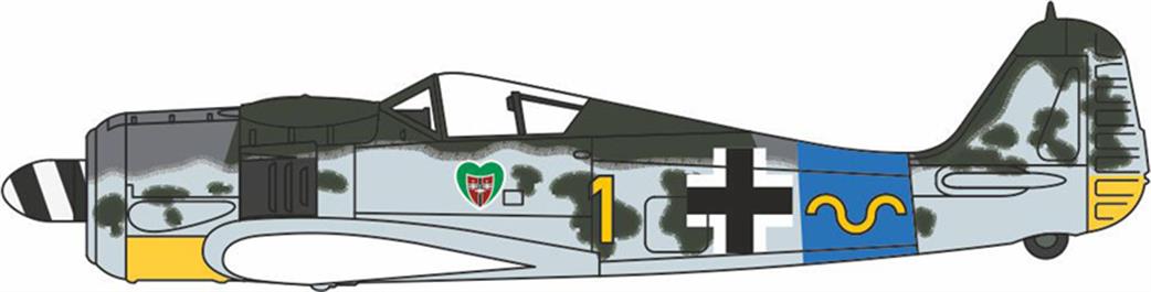 Oxford Diecast 1/72 AC090S Focke Wulf 190A 15/JG 54 Hauptmann Rudolf Klemm No Swastika