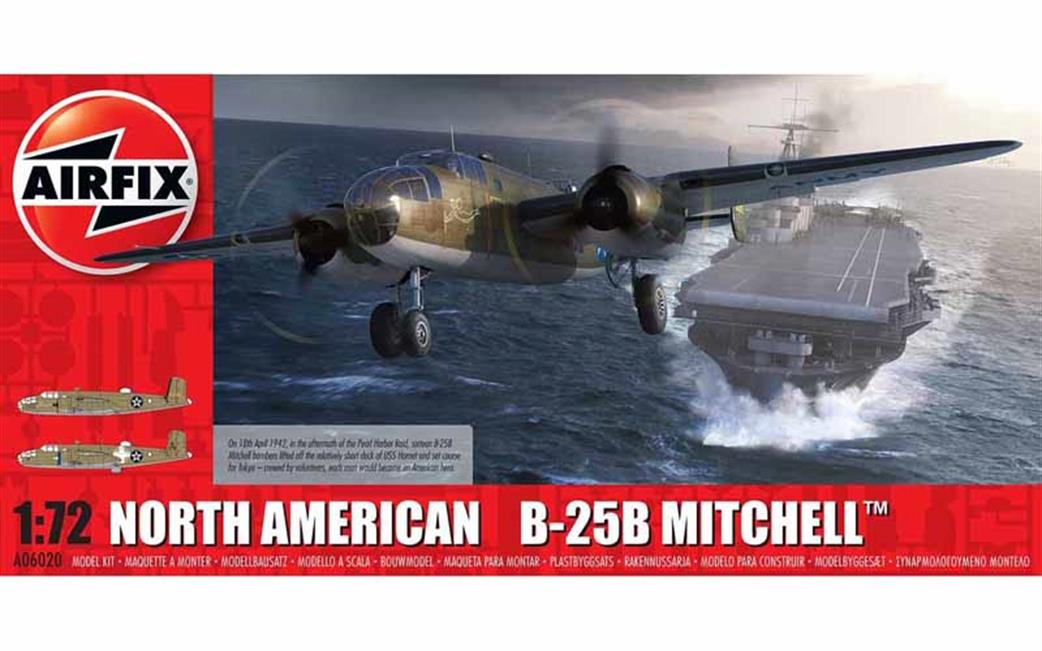 Airfix 1/72 A06020 North American B-25B Mitchell Bomber Aircraft Kit