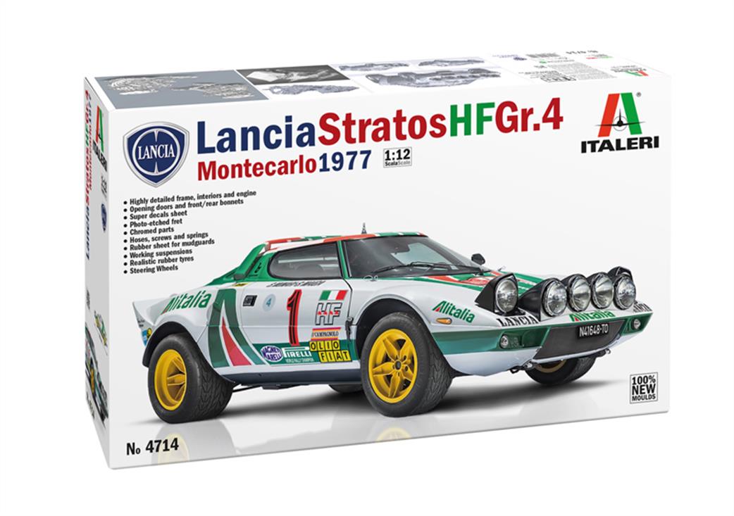 Italeri 1/12 4714 Lancia Stratos HFGR.4 Montecarlo 1977 Rally car kit