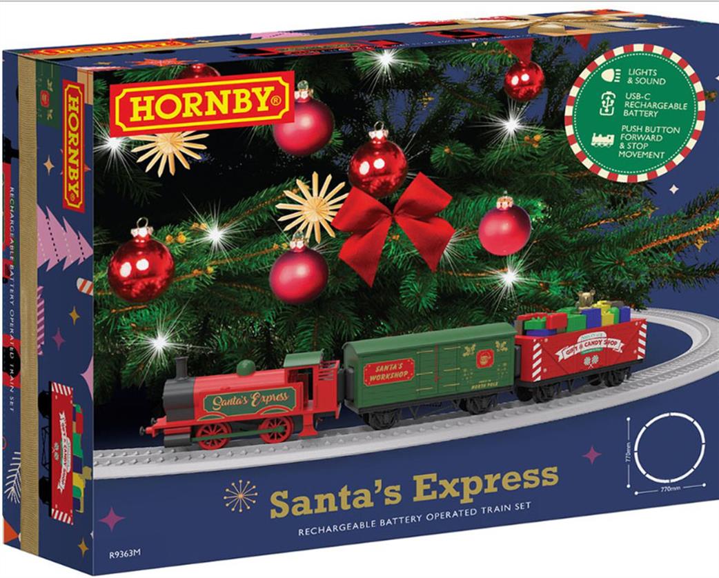 Hornby OO R9363M Santa’s Express Rechargeable Battery Operated Train Set