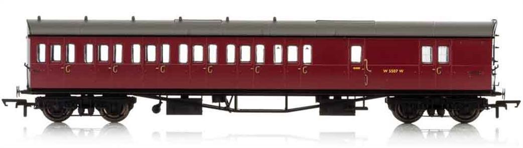 Hornby OO R4880A BR Collett D98 6 Compartment Suburban Brake Third Bow End Coach W4949W L/H Crimson