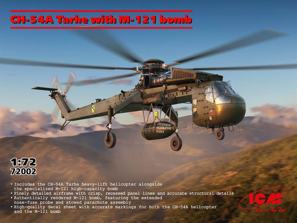 ICM 1/72 72002 Sikorsky CH-54A Tarhe Helicopter with M-121 Bomb