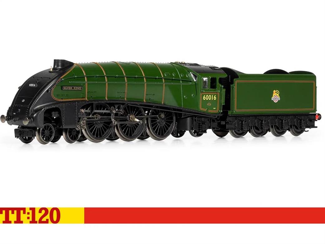 Hornby TT:120 TT3008M BR 60016 Silver King Gresley Streamlined Class A4 4-6-2 Pacific Lined Green Early Emblem