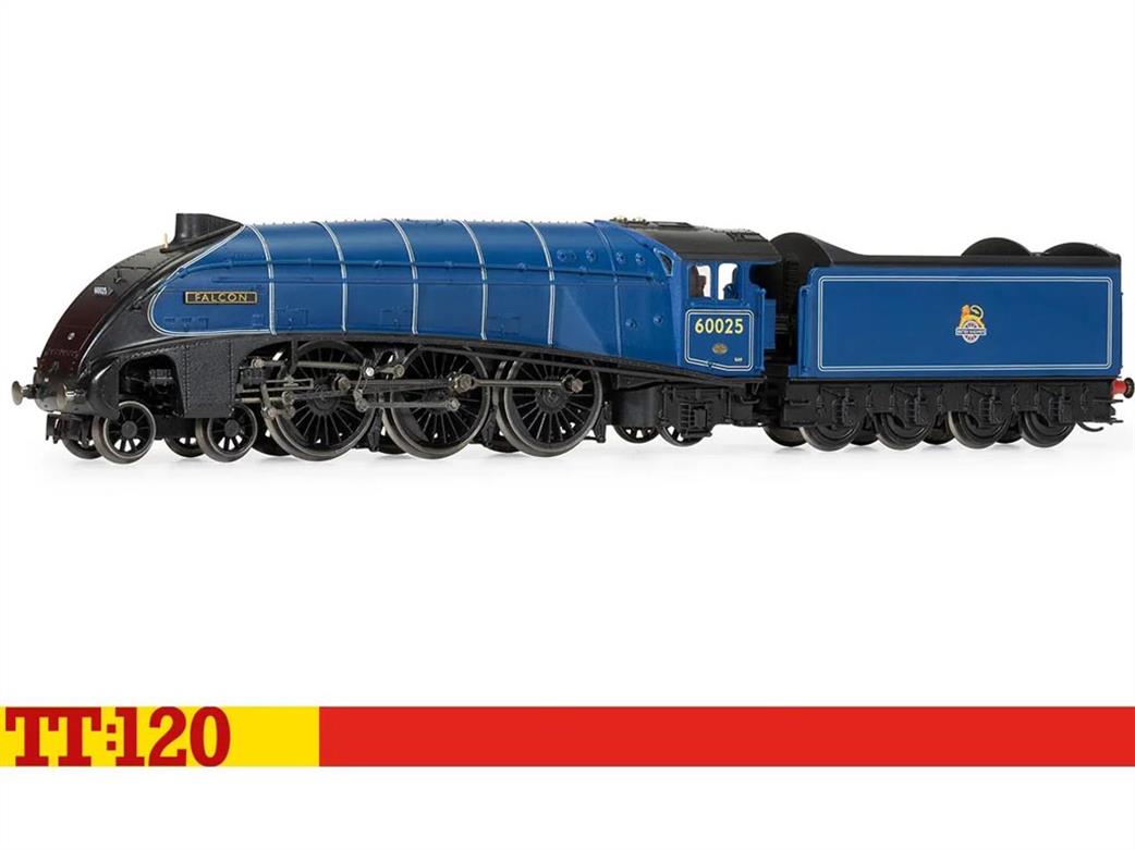 Hornby TT:120 TT3009M BR 60025 Falcon Gresley Streamlined Class A4 4-6-2 Pacific Lined Blue Early Emblem